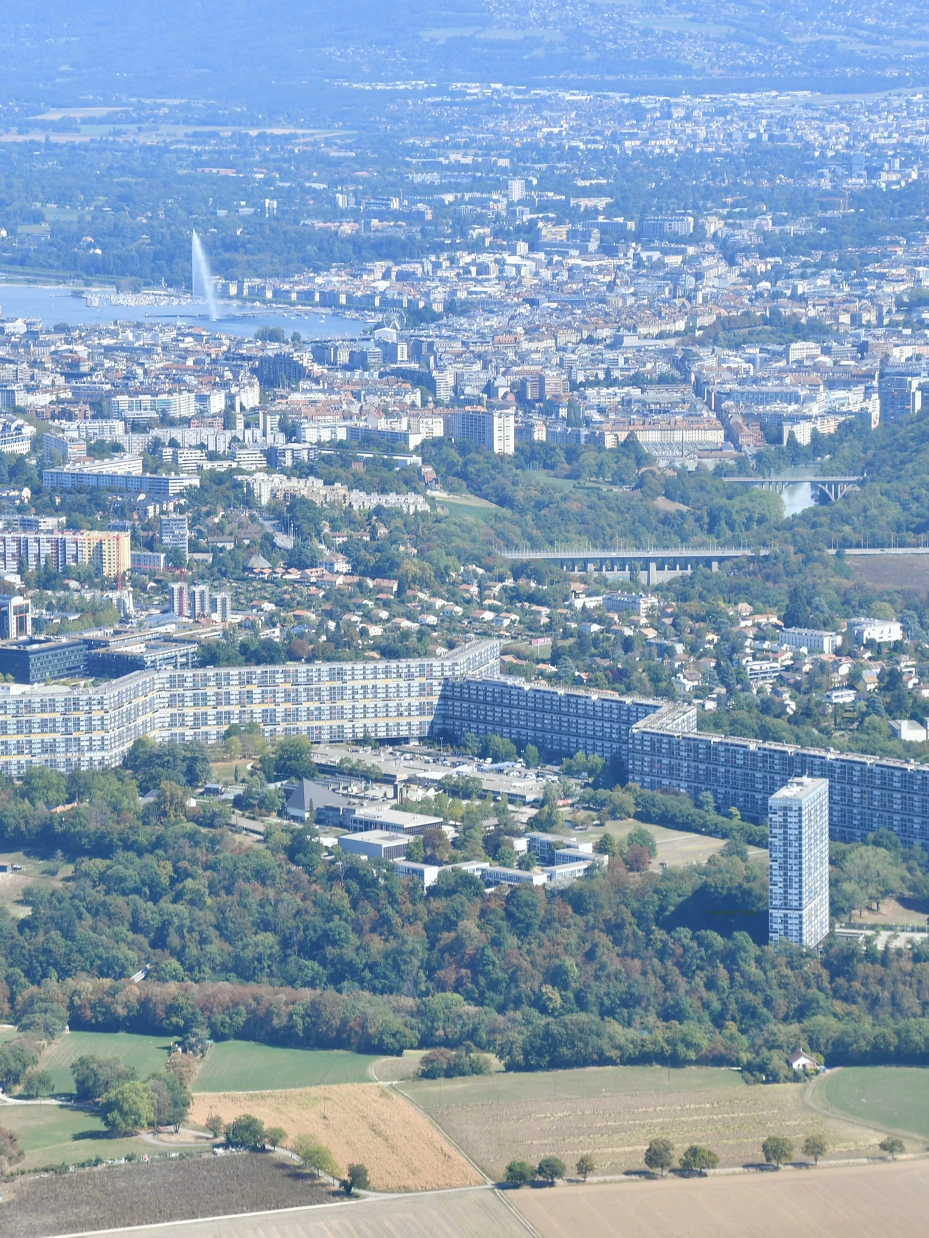 Vue d'architecture représentative du quartier de Le Lignon à Genève — Renovhome SA y intervient régulièrement.