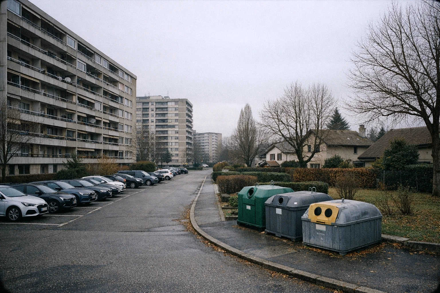 Vue d'architecture représentative du quartier de Onex à Genève — Renovhome SA y intervient régulièrement.
